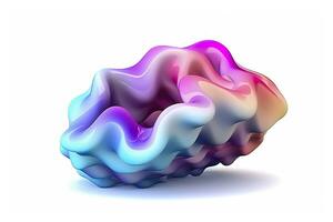 3d colorful volumetric gradient shape isolated on a white background. AI Generative photo
