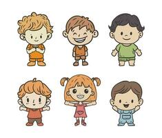 Happy Kids Doodle Vector Illustration