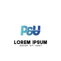 PU Initial Logo Design Vector