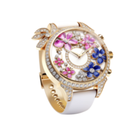 Women Rhinestone Inlaid Flower Watch ai generative png