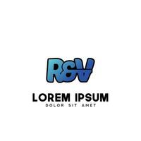 RV Initial Logo Design Vector