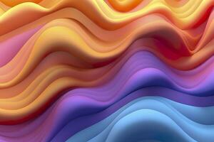 Abstract 3D Render. Colorful Background Design with Soft, Wavy Waves. Modern Abstract Wave Background. AI Generative photo