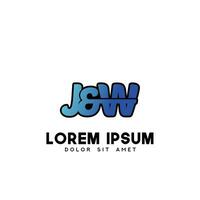 jw inicial logo diseño vector
