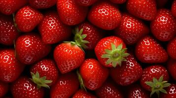 Strawberry background made of lots of strawberries. Fruit background. photo