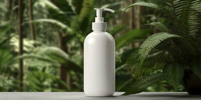 shampoo bottle mockup. Generative AI photo