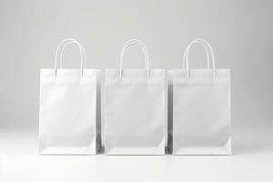 Shopping bag mockup design on white background. Generative AI photo