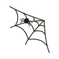 Spider web vector illustration in doodle style. Web for Halloween, a scary, ghostly, spooky element for design on Halloween. Vector illustration in Doodle style. Vector illustration