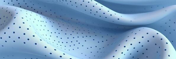 Breathable fabric dry light blue soft mesh holes floating light blue background. Generative AI photo