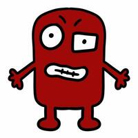 cartoon red monster on a white background photo