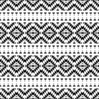 Ethnic seamless stripe pattern in black and white. Vector illustration in style of tribal with Native American motive. Design for print fabric. Black and white color.