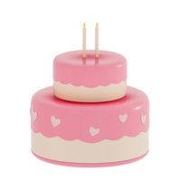 anniversaire gâteau fête élément sur transparent arrière-plan, coloré délicieux desserts . 3d le rendu png