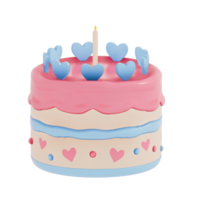 anniversaire gâteau fête élément sur transparent arrière-plan, coloré délicieux desserts . 3d le rendu png