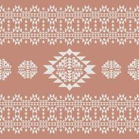 Folk illustration with Aztec and Navajo style. Ethnic print motif. Seamless tribal stripe pattern with geometric ornament background design for textile and fabric. vector