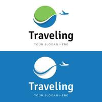 Summer travel agency holiday airlines creative logo design.logo for business, airline ticket agents, holidays and companies. vector