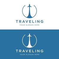Summer travel agency holiday airlines creative logo design.logo for business, airline ticket agents, holidays and companies. vector
