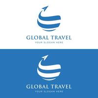 Summer travel agency holiday airlines creative logo design.logo for business, airline ticket agents, holidays and companies. vector