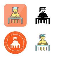 Unique Studying on Desk Vector Icon