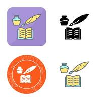 Unique Quill and Book Vector Icon