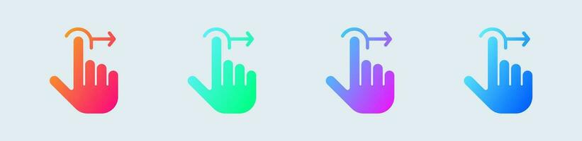 Slide solid icon in gradient colors. Swipe signs vector illustration.
