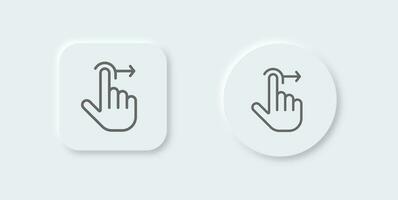 Slide line icon in neomorphic design style. Swipe signs vector illustration.