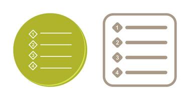 Unique Numbered list Vector Icon