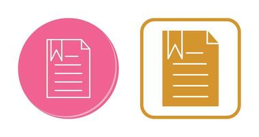 Unique Bookmarked Document Vector Icon