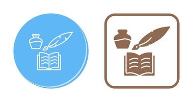 Unique Quill and Book Vector Icon