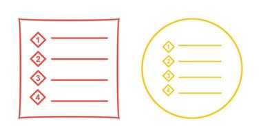 Unique Numbered list Vector Icon