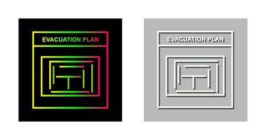 icono de vector de plan de evacuación