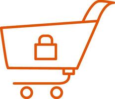 Unique Locked Cart Vector Icon