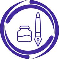 icono de vector de tinta y pluma