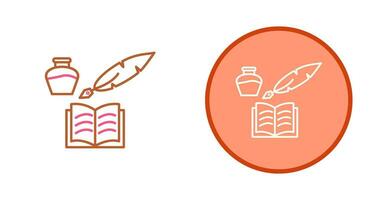 Unique Quill and Book Vector Icon