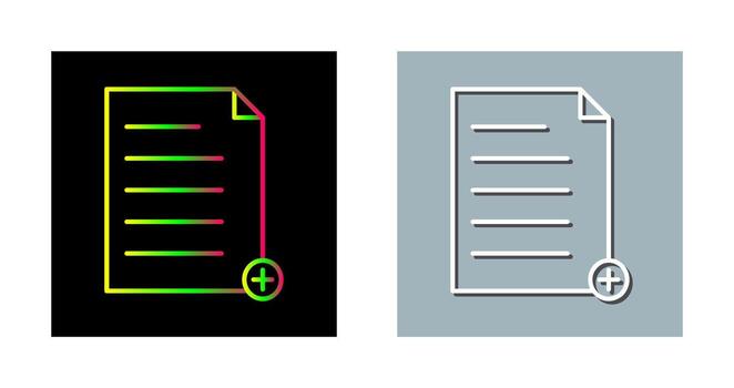 icono de vector de archivo de adición único