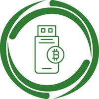 icono de vector de dispositivo usb bitcoin