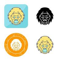 icono de vector de orangután