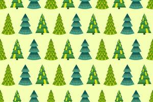 Christmas trees seamless pattern. Endless Christmas pattern with decorative stylized green firs. vector