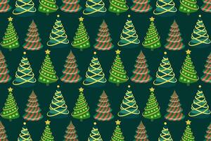 Christmas trees seamless pattern. Endless Christmas pattern with decorative stylized green firs. vector