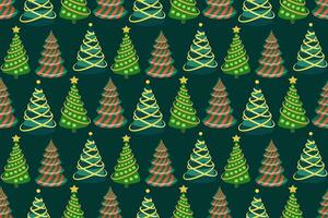 Christmas trees seamless pattern. Endless Christmas pattern with decorative stylized green firs. vector