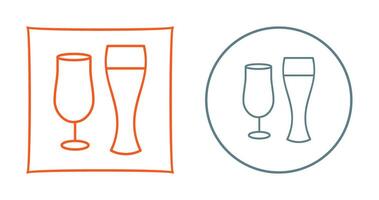 Unique Beer Glasses Vector Icon