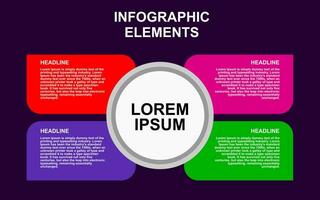 infographic element design with 4 colorful steps for presentation and business. infographic planning design for presentations. vector