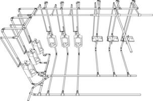 3D illustration of building piping vector