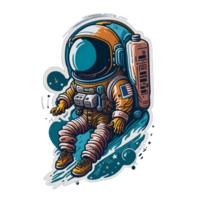 Astronaut Karikatur Aufkleber png transparent Hintergrund ai generativ