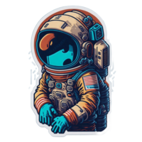 Astronaut cartoon sticker PNG transparent background ai generative