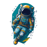 Astronaut cartoon sticker PNG transparent background ai generative