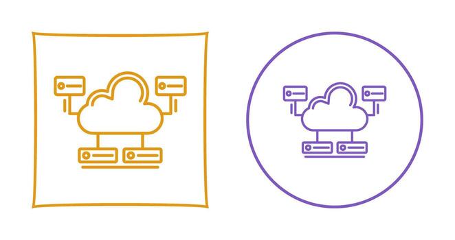 icono de vector de base de datos en la nube