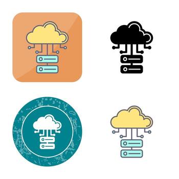 icono de vector de base de datos en la nube