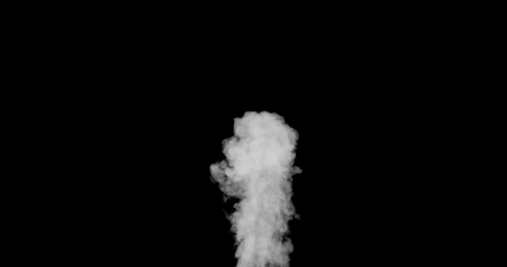 Smoke Plume shot of steam spewing sideways from an opening on black ...