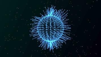 Abstract technology sphere background from animated lines and dots. HUD, FUI element. video
