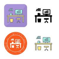 Office Desk Vector Icon