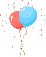 party balloon decoration flat illustration png